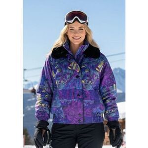 Vintage Obermeyer Women’s Ski Jacket size 12 fits like M Multicolor Blue Purple